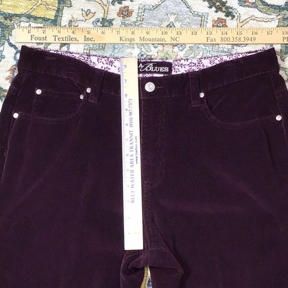🍇 VTG L.A.BLUES 90s Burgundy Corduroy High Rise 5 Pocket Wide Leg - Picture 9 of 12